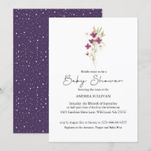 Minimalista Wildflower Purple Baby Shower
