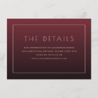 Invitación minimalista y elegante de color granate