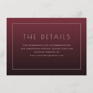 Invitación minimalista y elegante de color granate