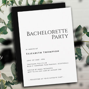 Invitación Minimalista y elegante, sencilla fiesta de soltera