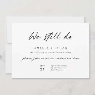 Invitación Minimalista y simple 25º aniversario de bodas
