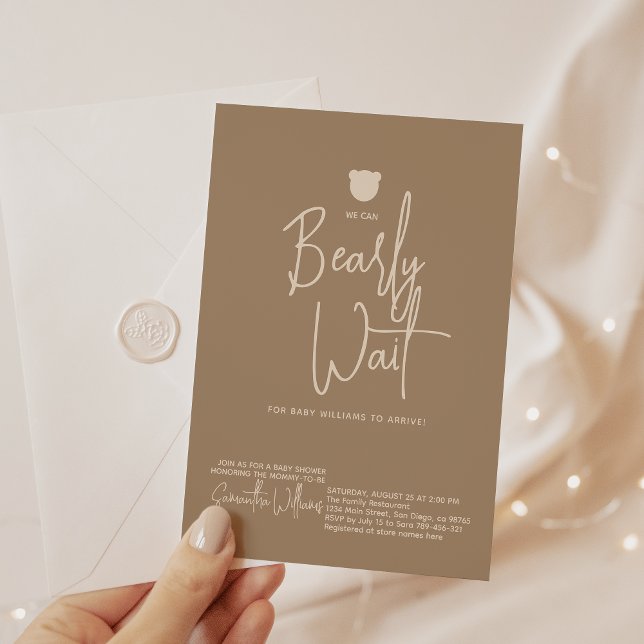 Invitación Minimalista y simple oso moderno Baby Shower (Subido por el creador)