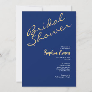Invitación Minimalista y Simple Regalo de Boda de Oro Zafiro