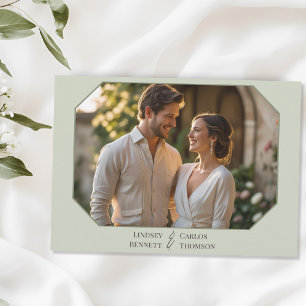 Invitación Minimalistas hojas dibujadas a mano boda fotográfi