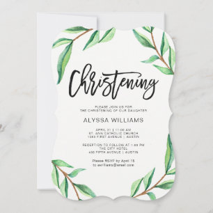 Invitación Minimalistas hojas verdes sobre la cristalización