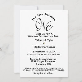 Invitación Minimalistas Los Dos Se Convierten En Un Boda Blan