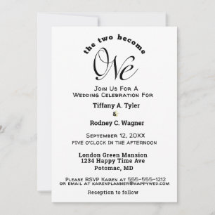 Invitación Minimalistas Los Dos Se Convierten En Un Boda Blan