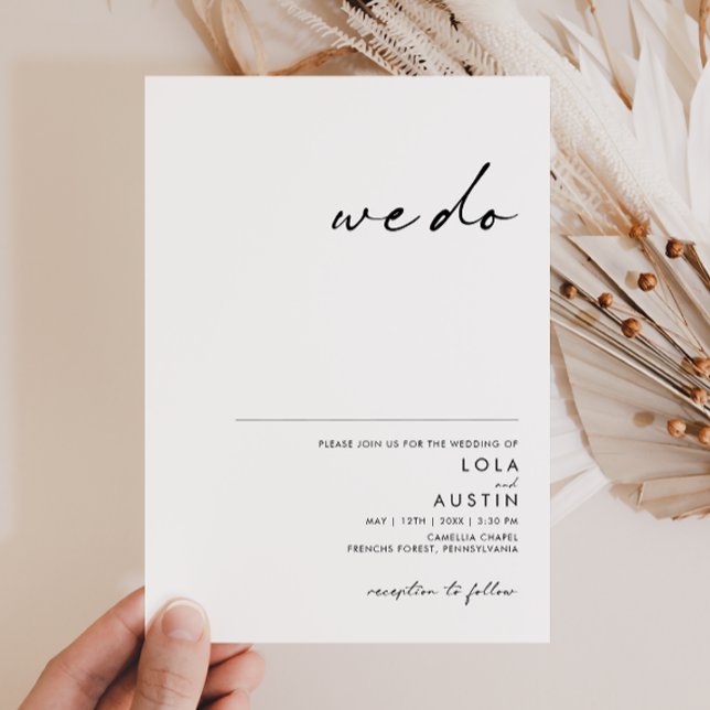 Invitación Minimalistas modernos hacemos Boda (Subido por el creador)