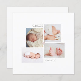 Invitación Minimaliste Faire-part de Naissance Fille cards