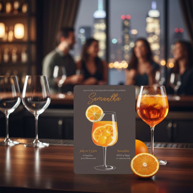 Invitación Minimalistic Aperol Spritz Bachelorette Party (Subido por el creador)