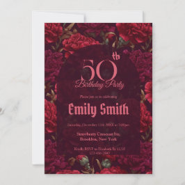 Invitación Minimalistic Carnation Accent 80Th Birthday