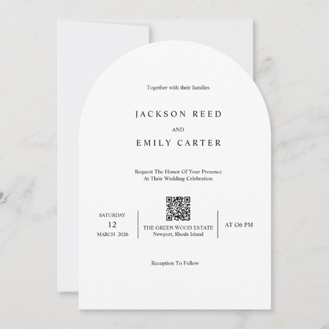 Invitación Minimalistic Modern Wedding Invitation Card (Anverso)