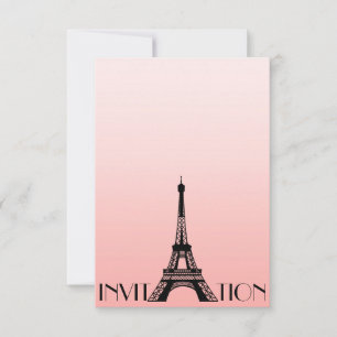 Invitación Minimaslim París Torre Eiffel Moda Glam Rosa