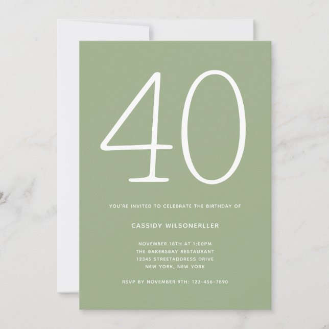 Invitación Mínimo 40 años (Anverso)