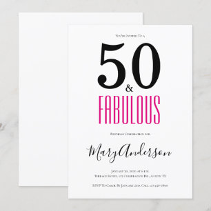 Invitación Mínimo 50 y fabulosa fiesta de cumpleaños 50 de co