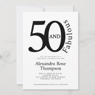 Invitación Mínimo 50 y fabuloso cumpleaños número 50