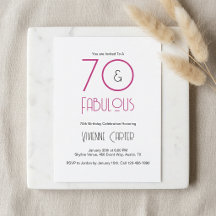 Mínimo 70 y fabuloso cumpleaños 70