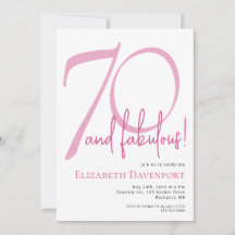 Mínimo 70 y Fabuloso Cumpleaños Rosa
