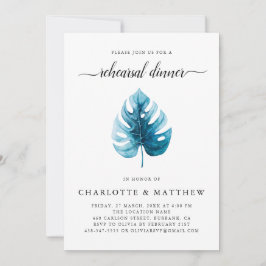 Invitación Mínimo acuarela Teatral de hojas tropicales Cena
