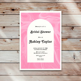 Invitación Mínimo Artista Rosa Abstracto Art Bridal Ducha