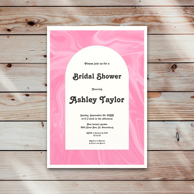 Invitación Mínimo Artista Rosa Abstracto Art Bridal Ducha (Subido por el creador)
