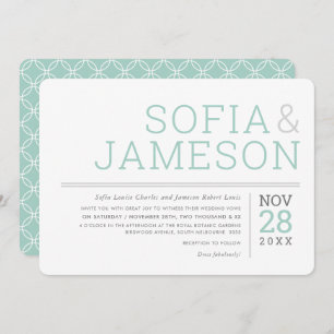 Invitación MÍNIMO BODA de planta moderna de color gris pastel