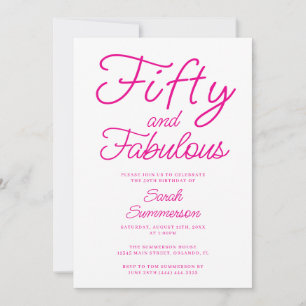 Invitación Mínimo cincuenta fabuloso cumpleaños número 50 de 