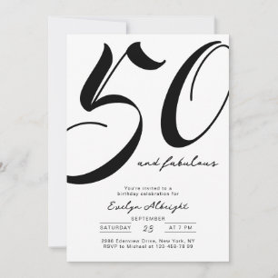Invitación Mínimo cincuenta y fabuloso cumpleaños 50