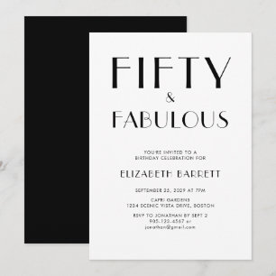Invitación Mínimo cincuenta y fabuloso cumpleaños 50