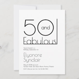 Invitación Mínimo cincuenta y fabuloso cumpleaños 50