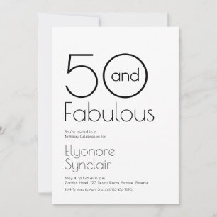 Invitación Mínimo cincuenta y fabuloso cumpleaños 50