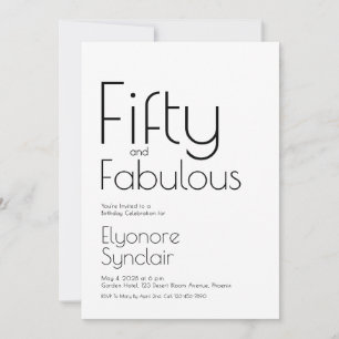Invitación Mínimo cincuenta y fabuloso cumpleaños 50