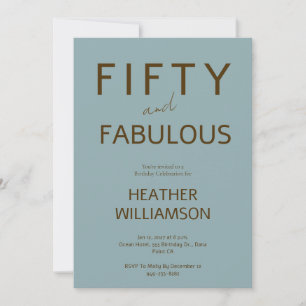 Invitación Mínimo Cincuenta y Fabuloso Cumpleaños 50 