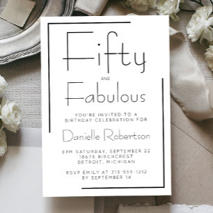 Invitación Mínimo cincuenta y fabuloso cumpleaños 50