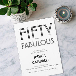 Invitación Mínimo cincuenta y fabuloso cumpleaños 50