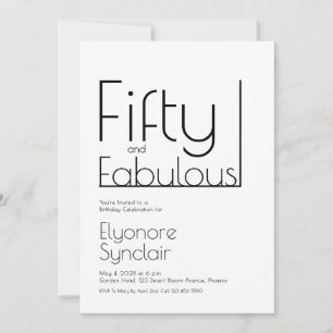 Invitación Mínimo cincuenta y fabuloso cumpleaños 50