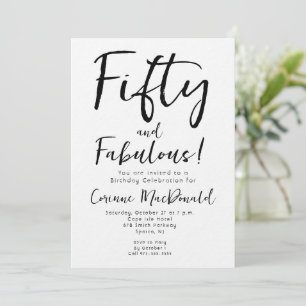 Invitación Mínimo cincuenta y fabuloso cumpleaños 50