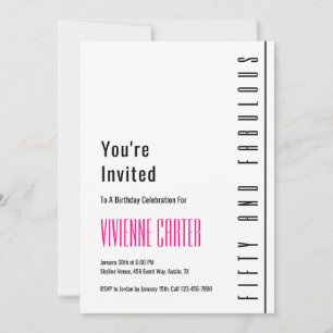 Invitación Mínimo cincuenta y fabuloso cumpleaños número 50