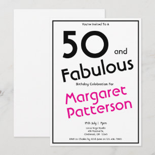 Invitación Mínimo cincuenta y fabuloso cumpleaños número 50