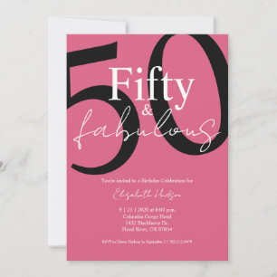 Invitación Mínimo cincuenta y fabuloso cumpleaños número 50