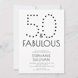 Invitación Mínimo cincuenta y fabuloso cumpleaños número 50