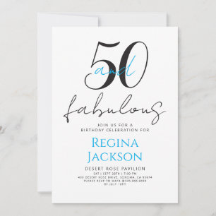 Invitación Mínimo cincuenta y fabuloso cumpleaños número 50