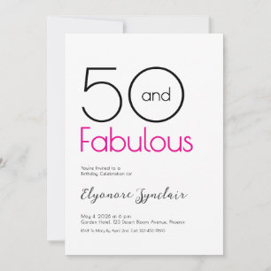 Invitación Mínimo cincuenta y fabuloso cumpleaños número 50