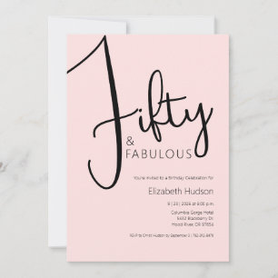 Invitación Mínimo cincuenta y fabuloso cumpleaños número 50