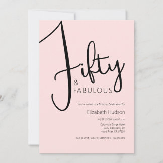 Invitación Mínimo cincuenta y fabuloso cumpleaños número 50