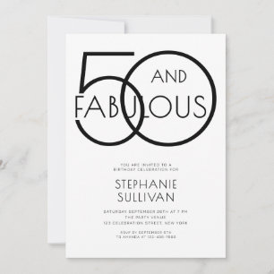 Invitación Mínimo cincuenta y fabuloso cumpleaños número 50