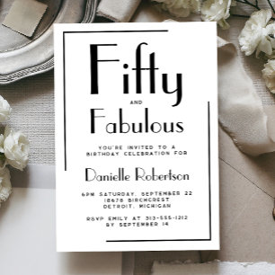 Invitación Mínimo cincuenta y fabuloso cumpleaños número 50