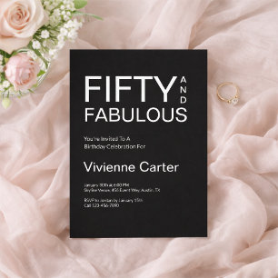 Invitación Mínimo cincuenta y fabuloso cumpleaños número 50