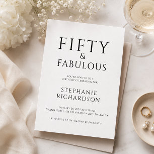 Invitación Mínimo cincuenta y fabuloso cumpleaños número 50 