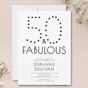 Invitación Mínimo cincuenta y fabuloso cumpleaños número 50